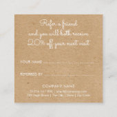 Eenvoudige legant Verwijs een Friend Rustic Kraft Aanbevelingskaartje (Achterkant)