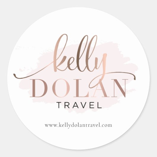 Eenvoudige legant voeg een Logo-toepassing toe Ronde Sticker (Voorkant)