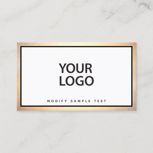 Eenvoudige legant voeg je Logo gouden rand toe Visitekaartje (Voorkant)