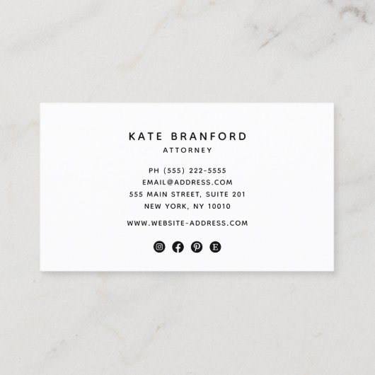 Eenvoudige legant voeg je Logo gouden rand toe Visitekaartje (Achterkant)