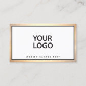 Eenvoudige legant voeg je Logo gouden rand toe Visitekaartje (Voorkant)