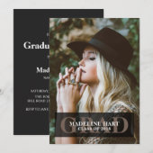 Eenvoudige legante Afstudeerder Overlay Name | Fot Kaart (Voorkant / Achterkant)