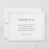 Eenvoudige legante begrafenis bedankt kaart | Marm (Voorkant)