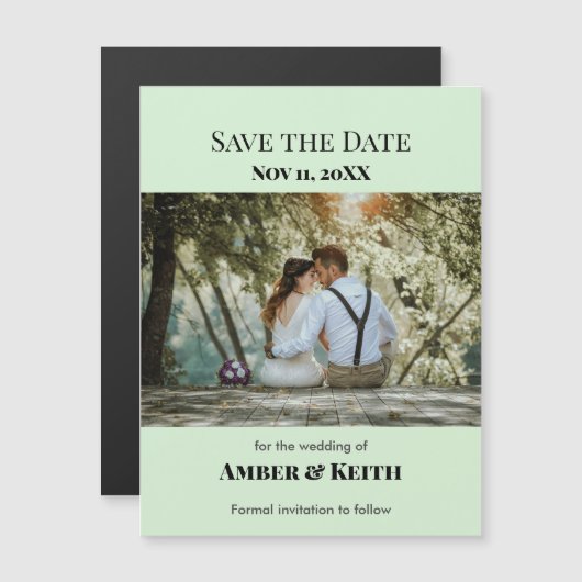 Eenvoudige legante bruiloft bespaart de Datum groe (Voorkant / Achterkant)