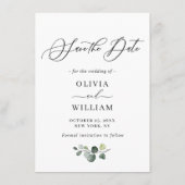 Eenvoudige legante bruiloft bespaart de datum save the date (Achterkant)