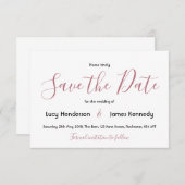 Eenvoudige legante bruiloft slaat de datum op informatiekaartje (Voorkant / Achterkant)