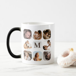 Eenvoudige legante familiefraster foto's magische mok