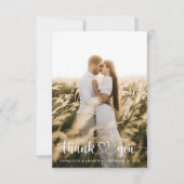 Eenvoudige legante foto bruiloft Hartelijk dank Bedankkaart (Voorkant)