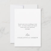 Eenvoudige legante foto bruiloft Hartelijk dank Bedankkaart (Achterkant)