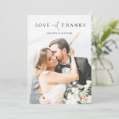 Eenvoudige legante foto bruiloft Hartelijk dank Bedankkaart (Staand voorkant)
