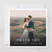Eenvoudige legante foto bruiloft Hartelijk dank Bedankkaart (Voorkant)