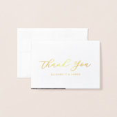 Eenvoudige legante foto bruiloft Hartelijk dank Folie Kaarten (Voorkant met envelop)