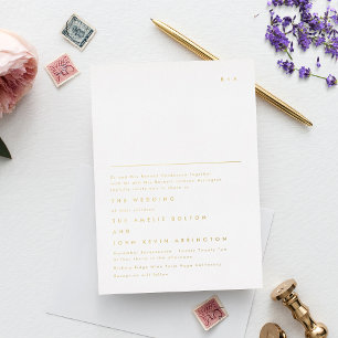 Eenvoudige legante goudtekst folie uitnodiging