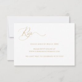 Eenvoudige legante kalligrafie Faux Gold-website RSVP Kaartje