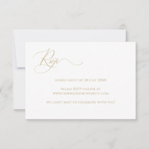Eenvoudige legante kalligrafie Faux Gold-website RSVP Kaartje