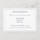 Eenvoudige legante marinesblauwe bruiloft informatiekaartje (Voorkant)