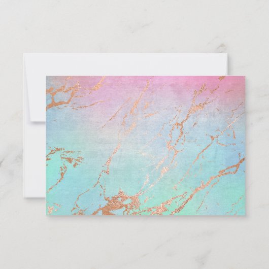 Eenvoudige legante marmer Gold All Occassion RSVP Kaart (Achterkant)