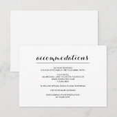 Eenvoudige legante moderne huwelijksaccommodatie informatiekaartje (Voorkant / Achterkant)