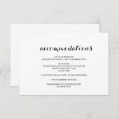 Eenvoudige legante moderne huwelijksaccommodatie informatiekaartje (Voorkant / Achterkant)