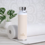 Eenvoudige legante naam Modern Gold Blush Pink Waterfles<br><div class="desc">Moderne en eenvoudige wazige roze en gouden waterfles met een minimalistisch design in een elegant script. Een chic-design dat geweldig is voor een meisje.</div>