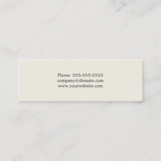 Eenvoudige legante pasta Makeup artiest Mini Visitekaartje (Achterkant)