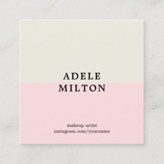 Eenvoudige legante pasta Makeup artiest Vierkante Visitekaartje (Voorkant)