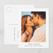 Eenvoudige Legante Tekst en Foto sparen de Datum Aankondigingskaart (Voorkant / Achterkant)