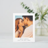 Eenvoudige Legante Tekst en Foto sparen de Datum Aankondigingskaart (Staand voorkant)