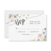 Eenvoudige legante Waterverf Wildbloemen Boho Wedd