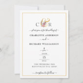 Eenvoudige legantie, gouden rand en Ampersand Kaart (Voorkant)