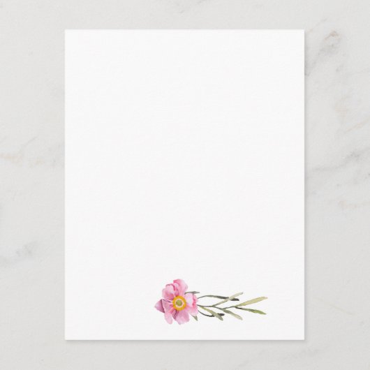 Eenvoudige legantie, huwelijksgegevens informatiekaartje (Achterkant)