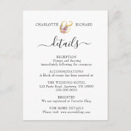 Eenvoudige legantie, huwelijksgegevens informatiekaartje