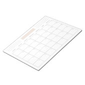 Eenvoudige lege maandelijkse kalender-anner notitieblok (Schuin)