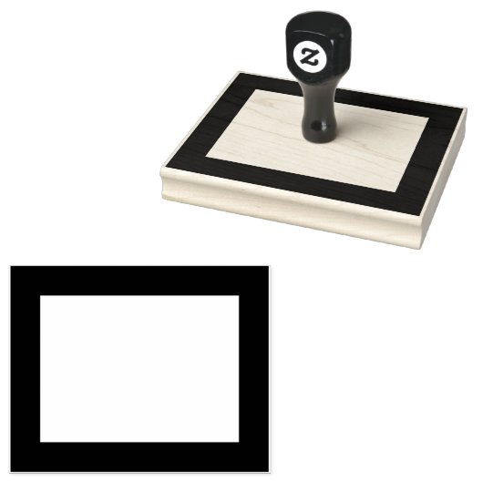 Eenvoudige lege rechthoek super dikke rand rubberstempel (Gestempeld)