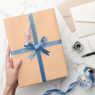 Eenvoudige lege Sjabloon Effen kleur Perzik Sinaas Cadeaupapier