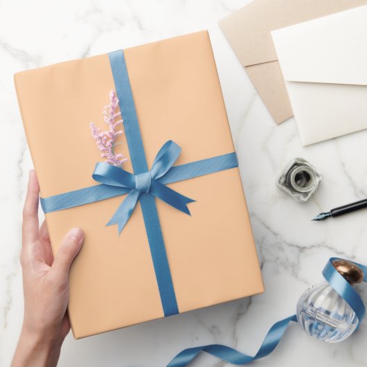 Eenvoudige lege Sjabloon Effen kleur Perzik Sinaas Cadeaupapier (Geschenken)