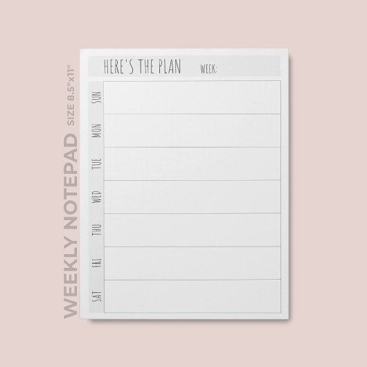 Eenvoudige lege weekkalenderplanner notitieblok
