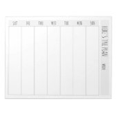 Eenvoudige lege weekkalenderplanner notitieblok (Voorkant)