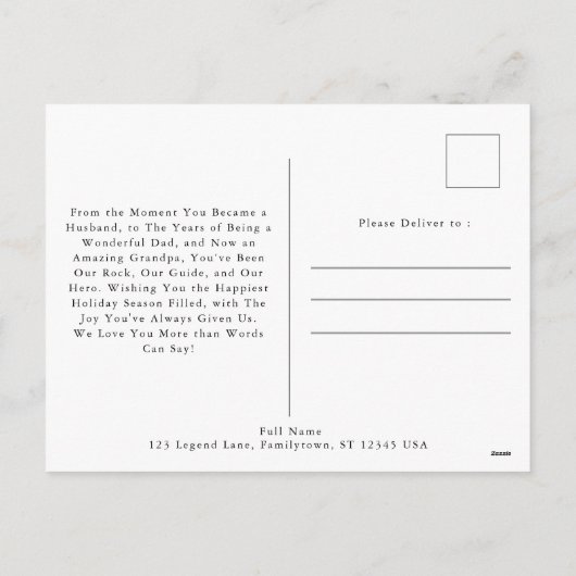 Eenvoudige Legende Echtgenoot Daddy Opa Custom Feestdagenkaart (Achterkant)