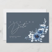 Eenvoudige Leigrijs Rozen Bruiloft Save The Date (Voorkant)