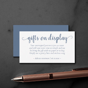 Eenvoudige leisteen geschenken te zien Dusty Blu Informatiekaartje