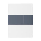 Eenvoudige leisteen marineblauwe monogram uitnodig uitnodigingen wikkel (Achterkant Voorbeeld)