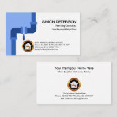 Eenvoudige lekblauwe stekelleiding visitekaartje (Voorkant / Achterkant)