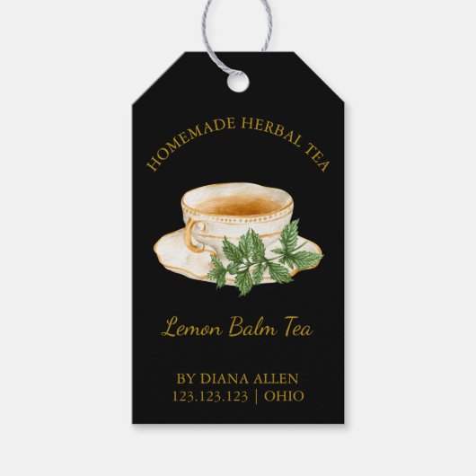 Eenvoudige Lemon Balm Tea Hang Label Cadeaulabel (Voorkant)