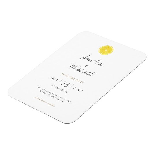 Eenvoudige Lemon sparen de Datum Magneet (Linkerzijde)