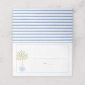 Eenvoudige Lemon Tree Blue White Stripes Baby show Plaatskaartje (Buitenkant ongevouwen)