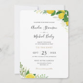 Eenvoudige lemon Wedding Invitation Flat Card Aankondiging (Voorkant)