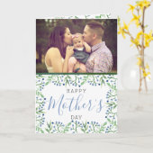 Eenvoudige lente bosbessen foto Moederdag Kaart (Gele Bloem)