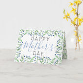 Eenvoudige lente bosbessen Happy Moederdag Kaart (Gele Bloem)