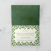 Eenvoudige lente gebladerte Happy Moederdag Kaart (Binnen)